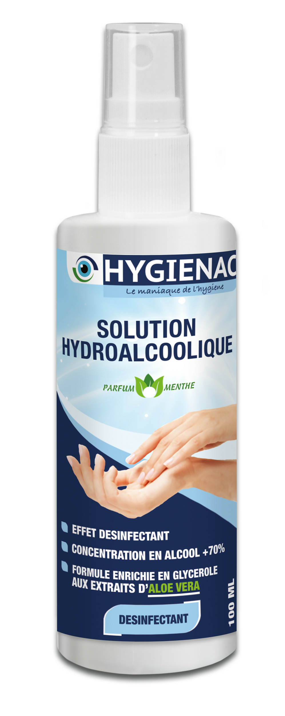 HYGIENAC Solution hydroalcoolique desinfectante des mains SPRAY 100 ML