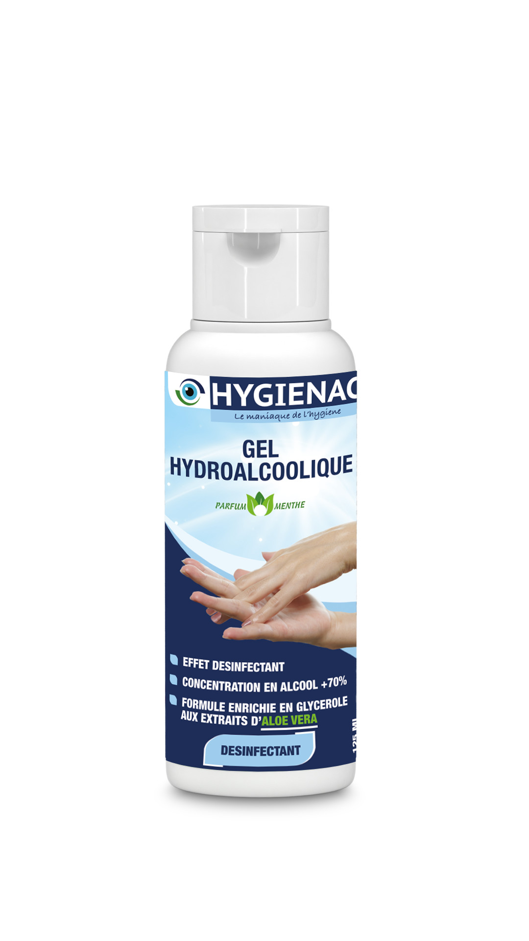 HYGIENAC Gel désinfectant hydroalcoolique mains 125 ML