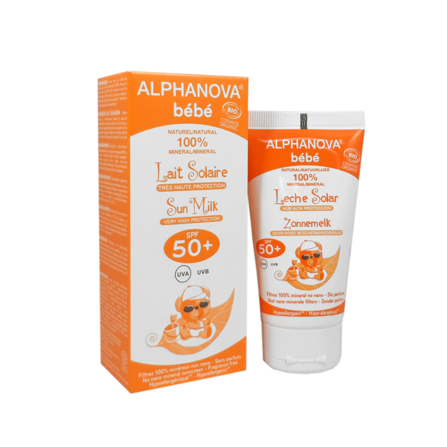 Alphanova Bebe Bio Vegan Lait Solaire Tres Haute Protection Spf 50 Uva Uvb Tube 50 G Hygiene Bebe Soin Du Corps Hygiene Moderne