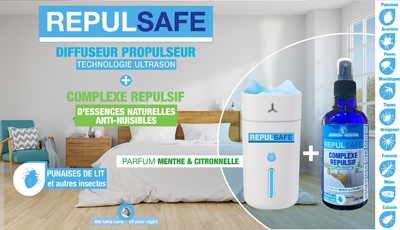 REPULSAFE DIFFUSEUR DU COMPLEXE AUX ESSENCES NATURELLES ANTI NUISIBLES