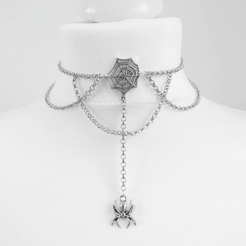 Goth-Dainty-cha-ne-en-croissant-de-lune-et-toiles-collier-de-sorci-re-ras-du