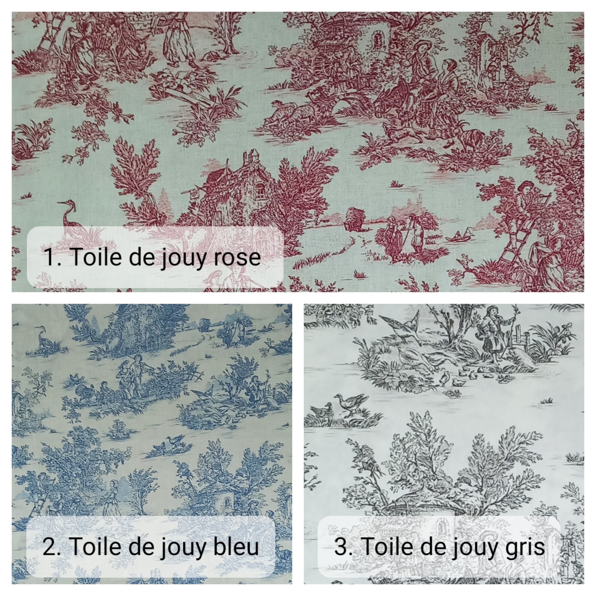 tissu col toile de jouy