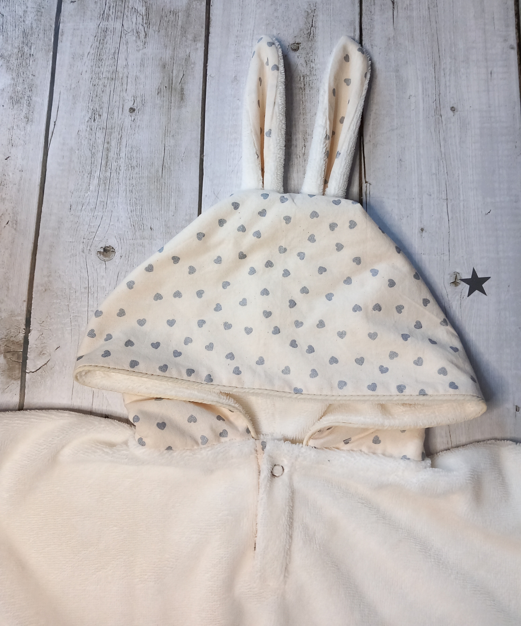 poncho malo ecru coeurs