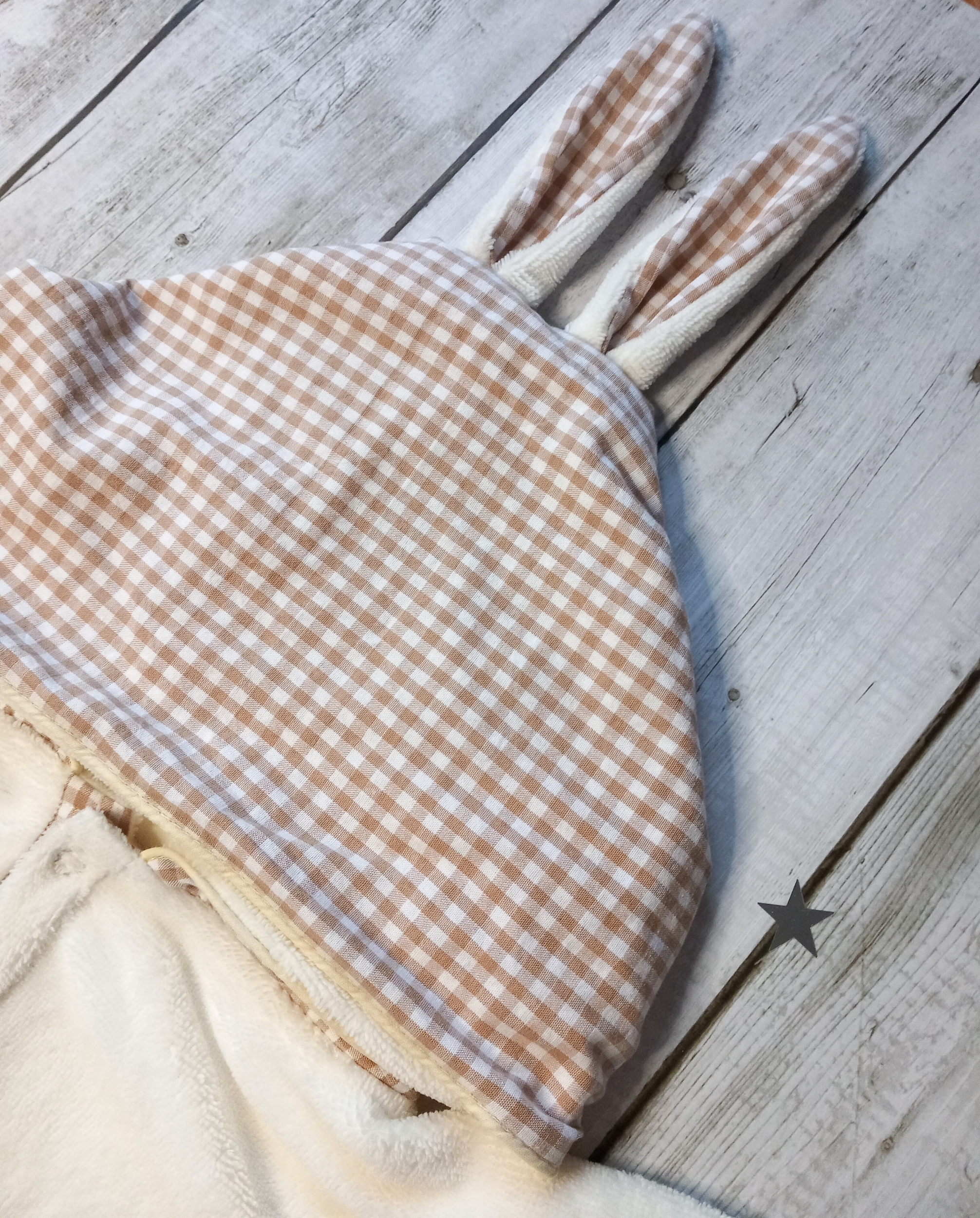 Poncho malo ecru vichy