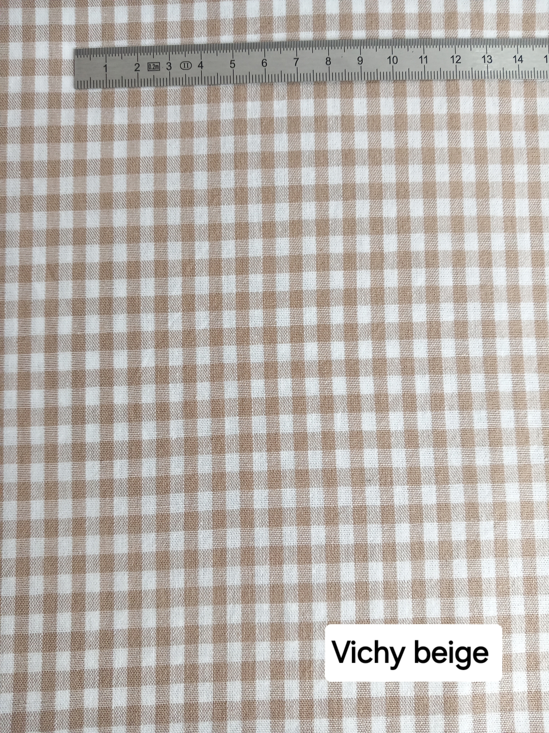 Tissu vichy beige