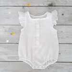 barboteuse sans manche double gaze blanc