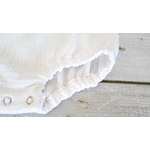 barboteuse double gaze blanc sans manche