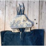 poncho bain bleu toile de jouy