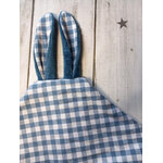 poncho bain capuche vichy bleu