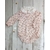 Barboteuse double gaze fleuri rose col dentelle