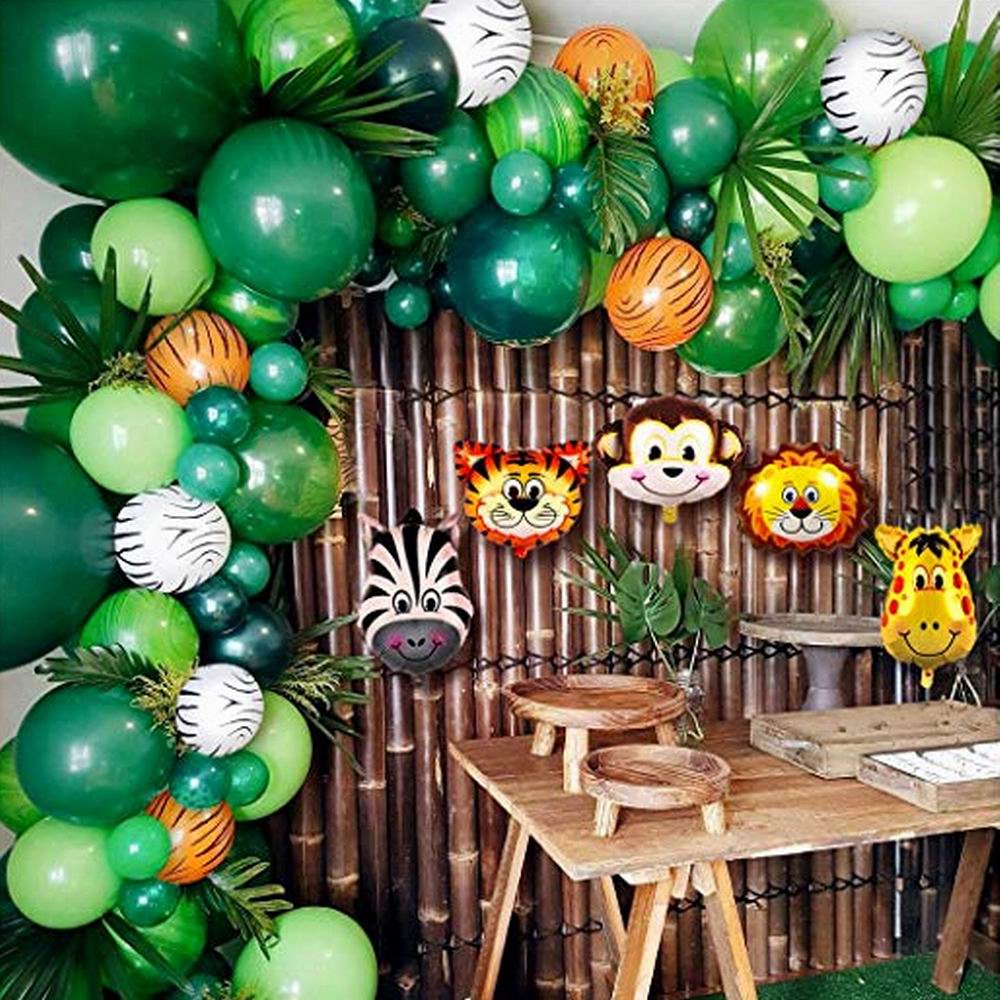 Jungle Décorations Anniversaire fête Garçon 2 ans,Ballons