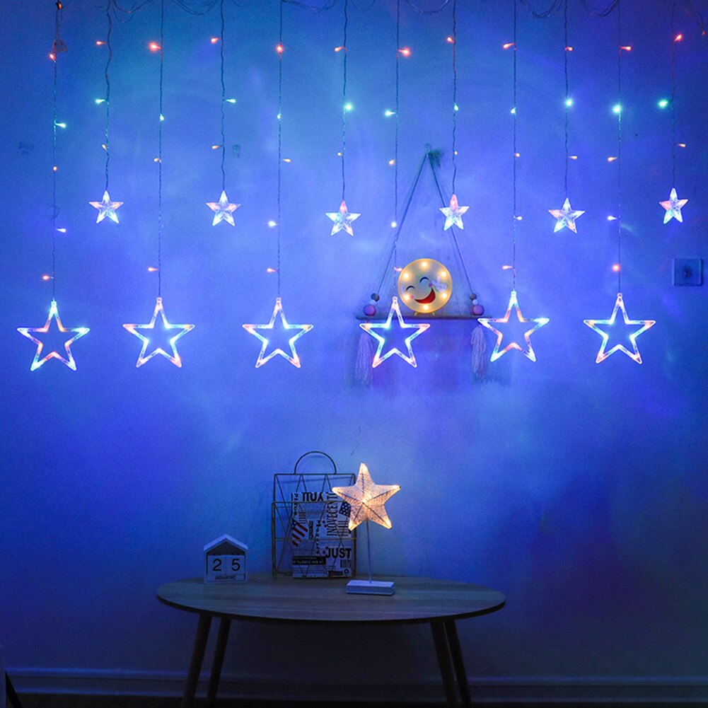 LED-rideau-cha-ne-lumi-re-toile-lune-Flash-f-e-blanc-chaud-multicolore-lampe-Plug