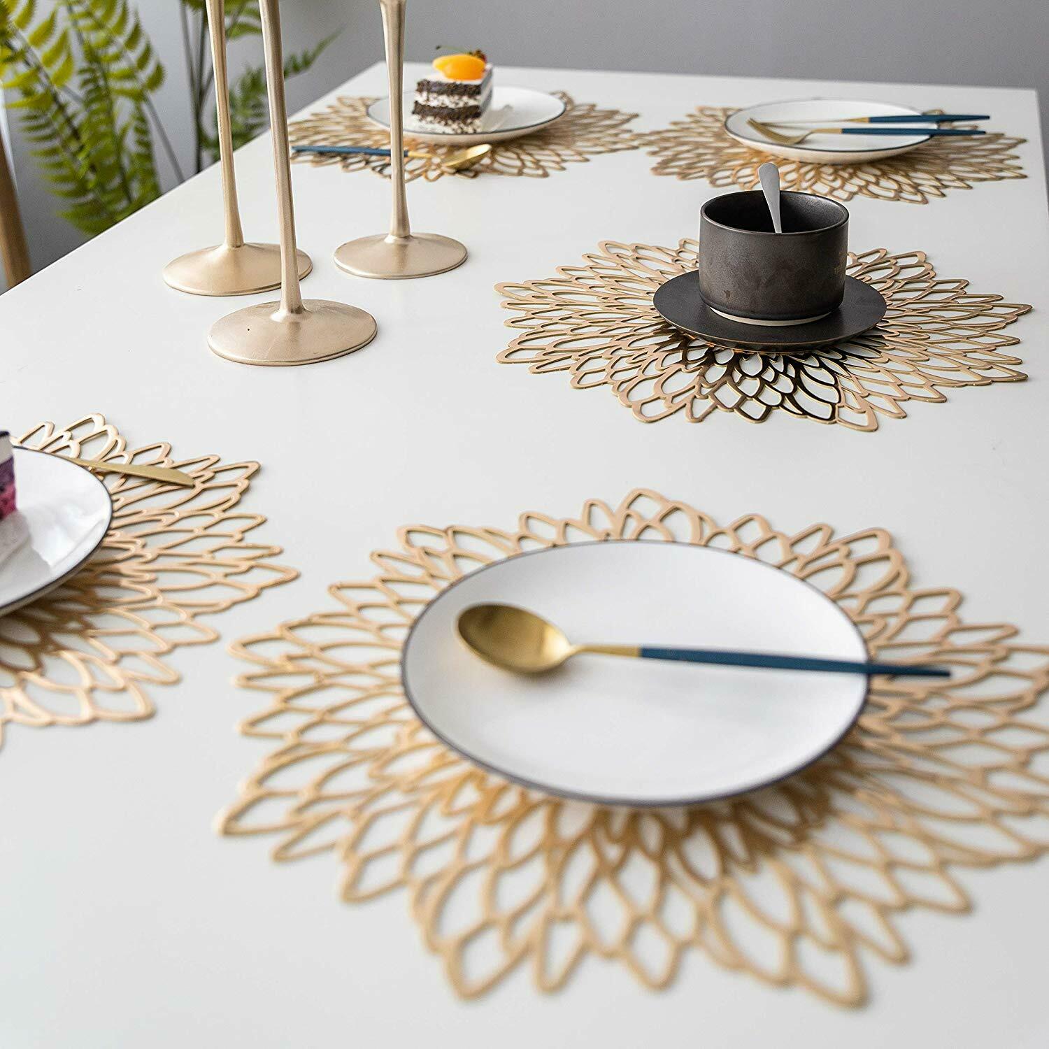 SET DE TABLE,Gold--Sous plat isolant en PVC, tapis de Table, tapis de bol,  décoration de maison, napperon résistant à la chaleur, no - Cdiscount Maison