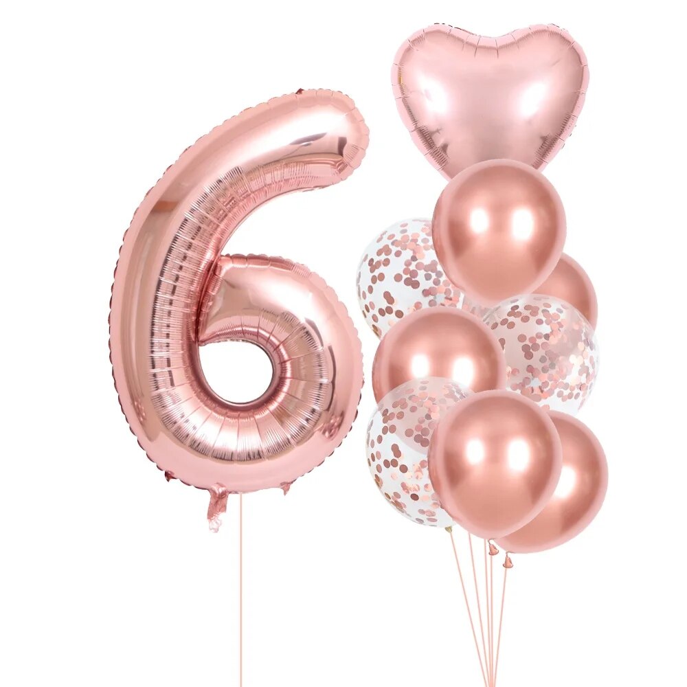 Ensemble-de-ballons-num-riques-en-or-rose-d-coration-de-f-te-10-pi-ces