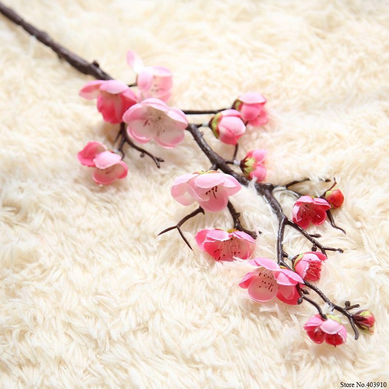 couleur Blanc neige Branche de cerisier Prunus Crème artificiel H 120 cm Top