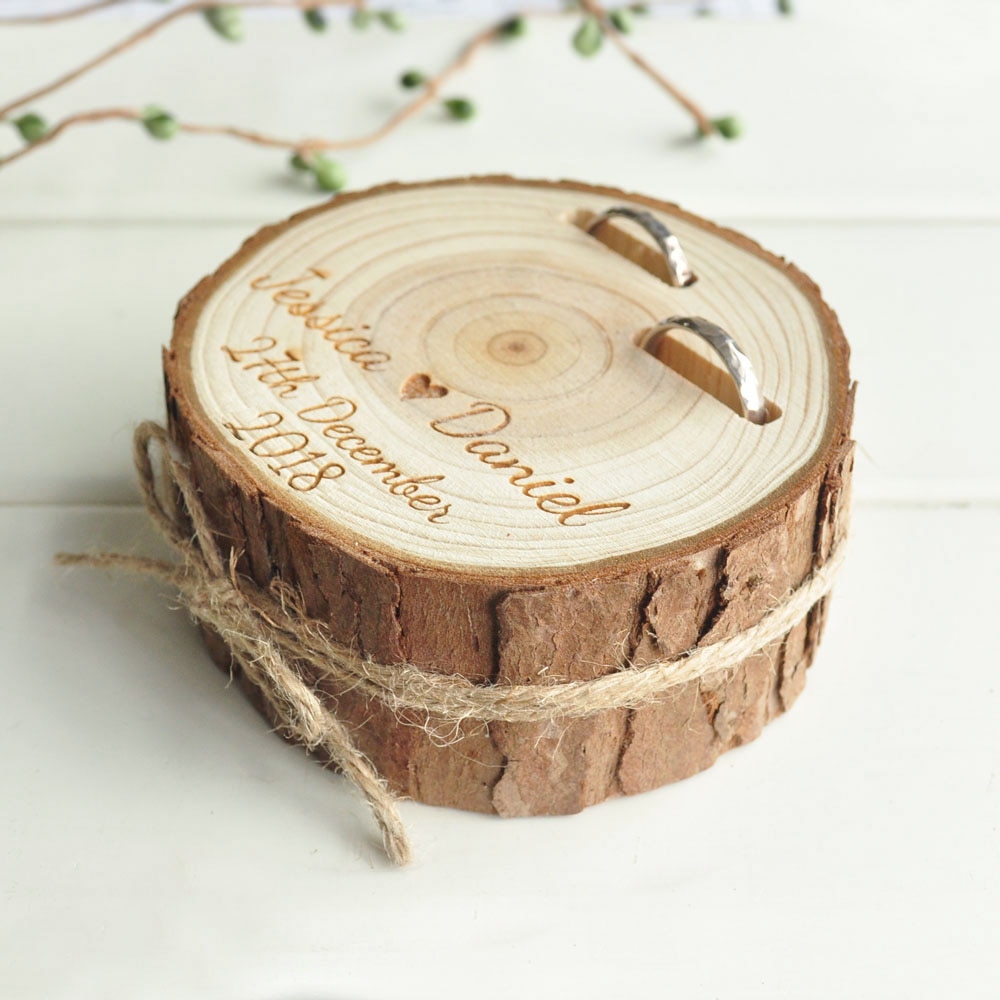 Cadeaux-de-mariage-personnalis-s-anneau-porteur-bo-te-porte-anneau-personnalis-Nature-bois-tranche-anneau