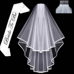 Blanc-court-mari-e-mariage-voile-mari-e-tre-ceinture-Bachelorette-poule-f-te-nuptiale-douche