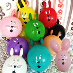 Ballon-multicolore-h-lium-Latex-avec-t-te-de-lapin-Ballon-imprim-12-pouces-boules-mignonnes