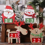 Mignon-en-bois-calendrier-de-no-l-p-re-no-l-bonhomme-de-neige-Elk-maison