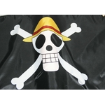 Banni-re-de-trompette-de-pirates-une-pi-ce-chapeau-de-paille-autour-du-drapeau-de