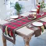 D-coration-de-no-l-chemin-de-Table-de-luxe-napperons-am-ricains-rouge-noir-Plaid