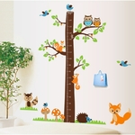 Autocollant-mural-d-animaux-de-dessin-anim-chelle-de-hauteur-d-arbre-mesure-de-la-hauteur