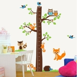 Autocollant-mural-d-animaux-de-dessin-anim-chelle-de-hauteur-d-arbre-mesure-de-la-hauteur