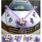 Fleur-artificielle-pour-d-coration-de-voiture-de-mariage-rose-romantique-n-ud-en-ruban-1