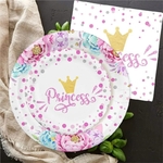 Fournitures-de-ixd-Anniversaire-pour-Bol-Th-me-Ch-teau-de-Princesse-Rose-Serviette-en-Papier