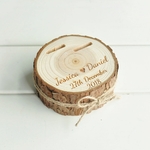 Cadeaux-de-mariage-personnalis-s-anneau-porteur-bo-te-porte-anneau-personnalis-Nature-bois-tranche-anneau