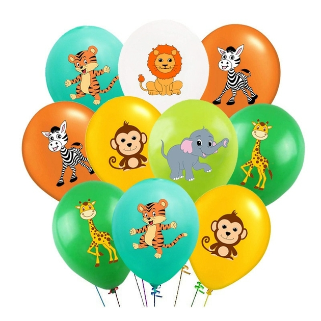 Dww-ballons De La Faune De La Jungle - 10 Ballons Animaux En Latex