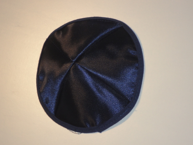 Kippa Bébé satin bleu nuit