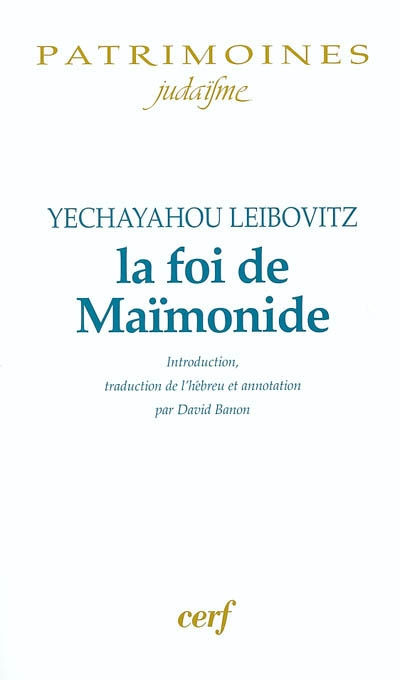 La Foi de Maimonide