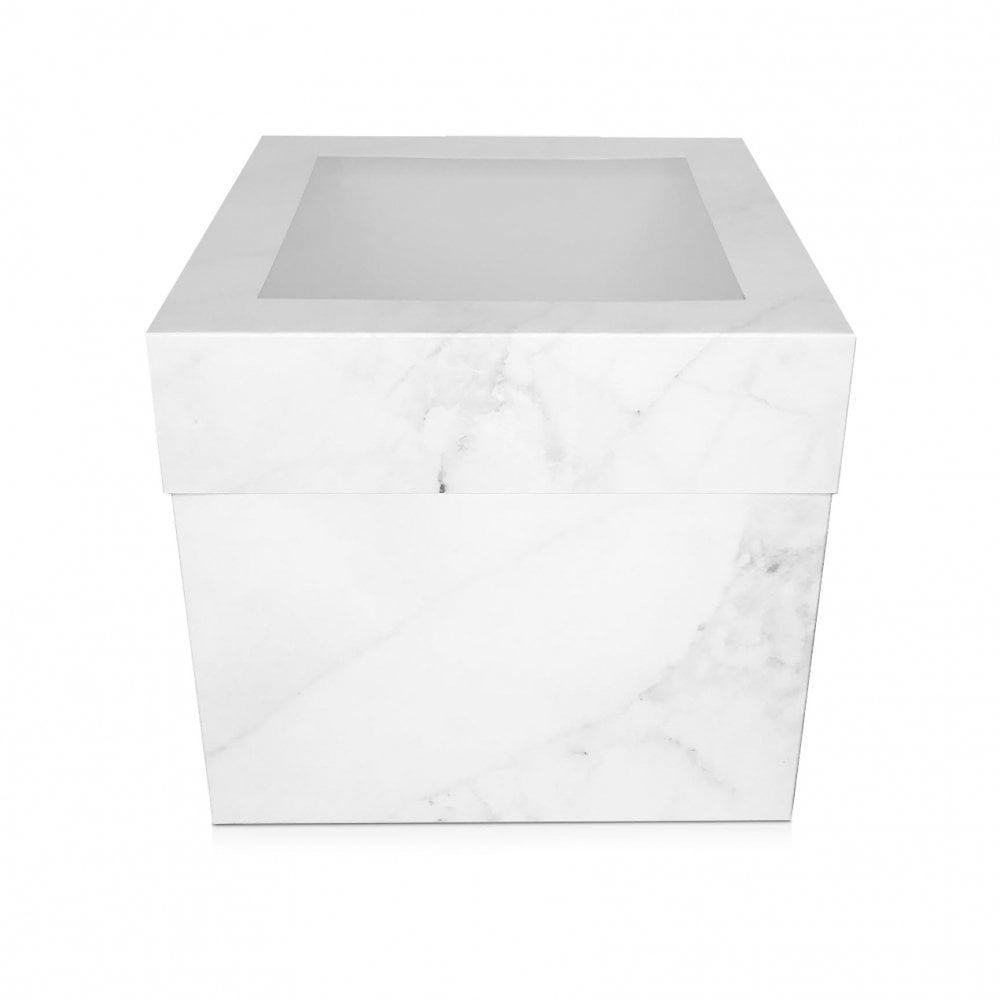 Boîte à gâteaux à fenêtre XL – Marbre Blanc - Choisir la taille