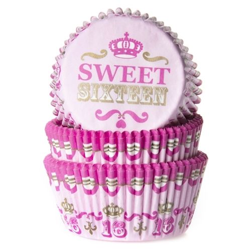 Caissettes à cupcake - Sweet Sixteen - Lot de 50