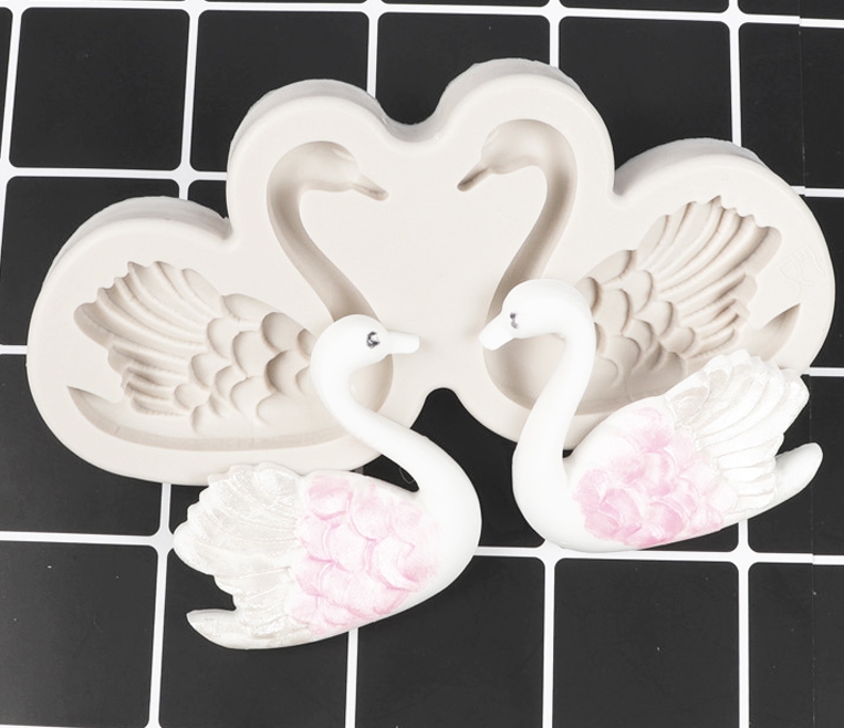Moule en silicone - Couple de Cygnes