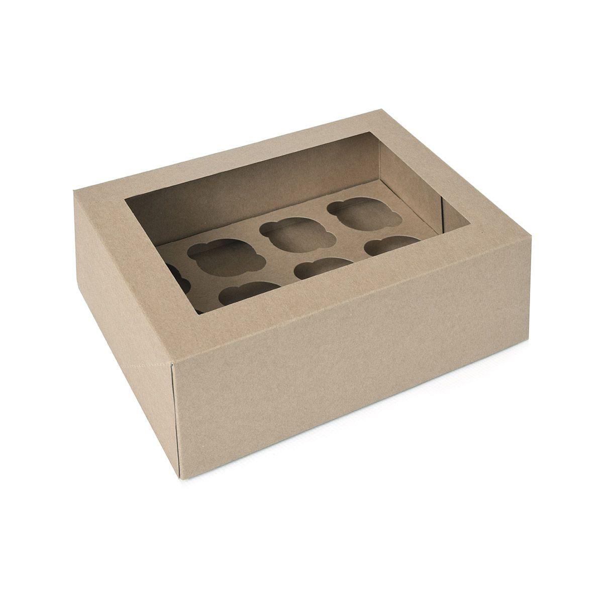 Boîte pour 12 mini cupcakes – Marron - Lot de 2