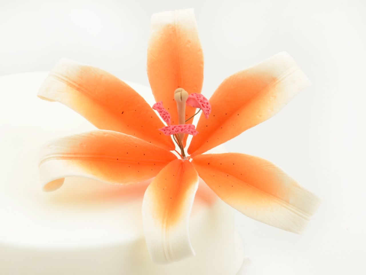 Fleur en sucre - Lis 12 cm - Orange