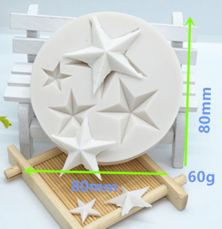 Moule en silicone - Etoiles bombées