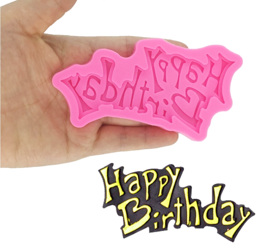 Moule en silicone - Happy Birthday &quot;Funky&quot;