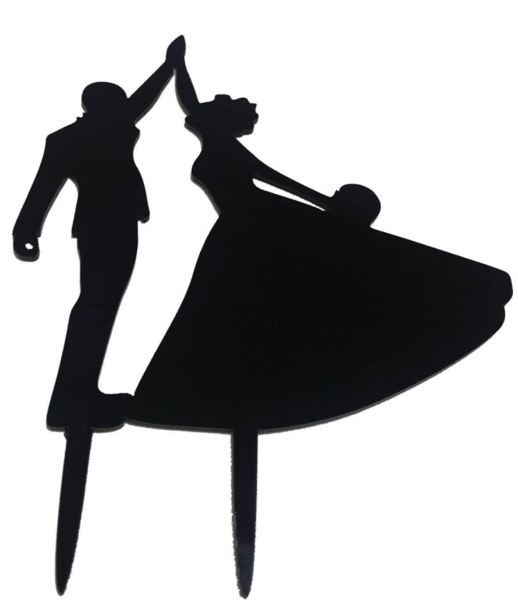Topper en acrylique - Couple Dansant - Noir