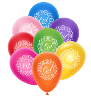 Ballons - Eid Mubarak - Multicolores - Lot de 10