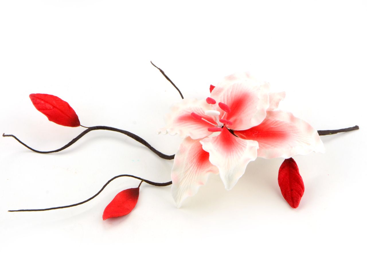 Fleur en sucre - Lis Rubrum 25 cm - Rouge