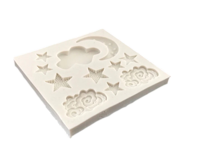 Moule en silicone - Nuage, Etoiles et Lune