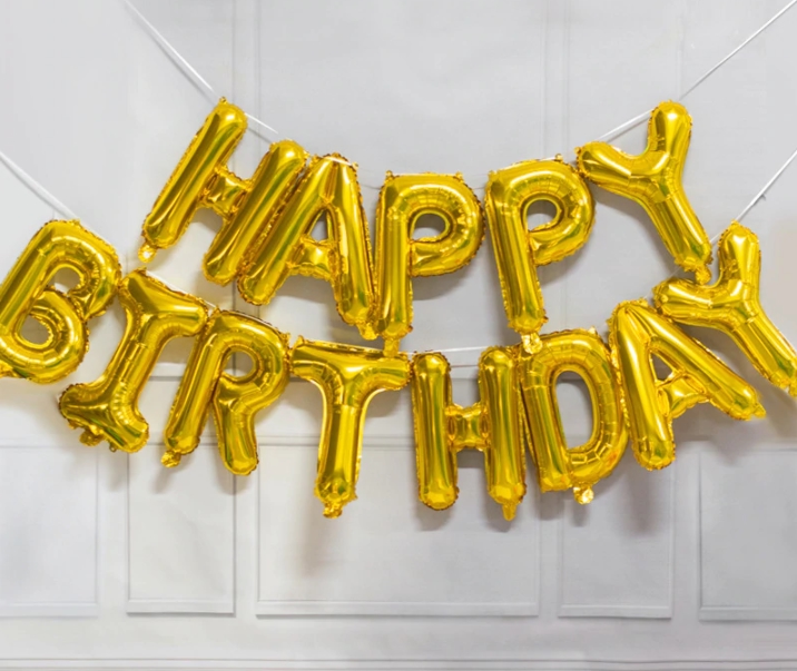 Guirlande de Ballons - Happy Birthday - Or