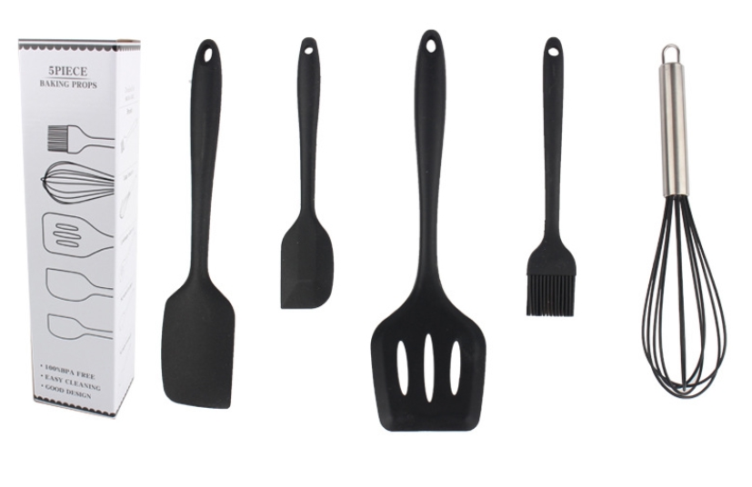 Ustensiles en silicone - Noir - Lot de 5