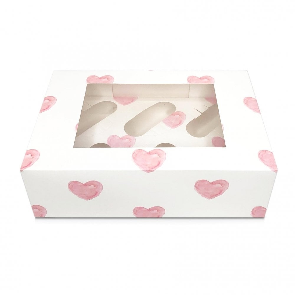 Boîte pour 6 cupcakes - Pink heart