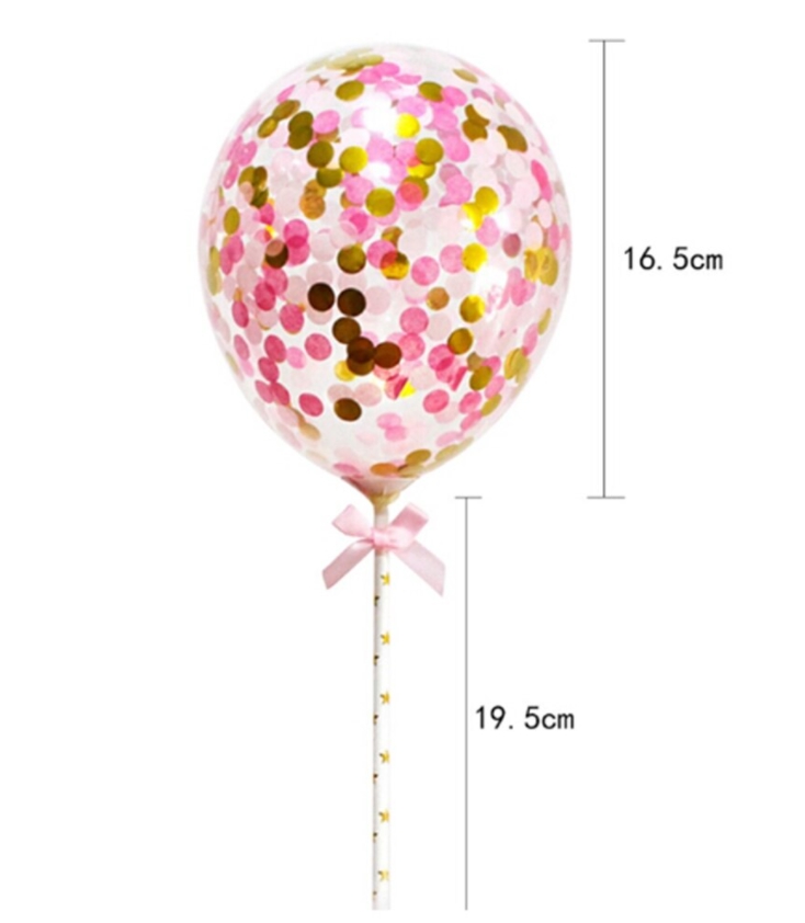 Topper de Ballons à Confettis - Rose