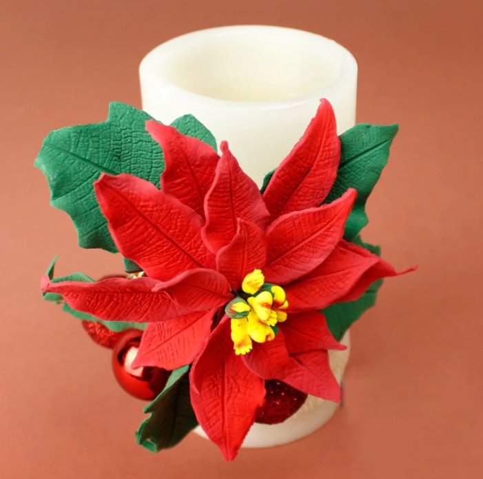 Moule en silicone et Empreinte - Feuilles de Poinsettia