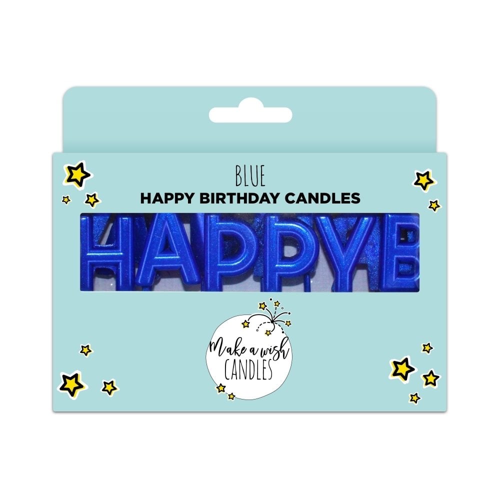 Bougie - Happy Birthday - Bleu - Lot de 13